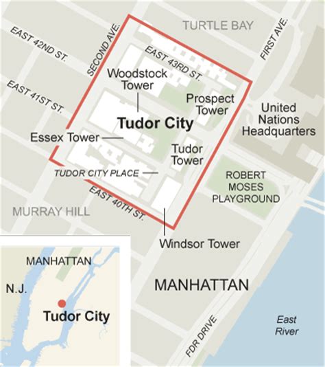 tudor nyc|tudor city map.